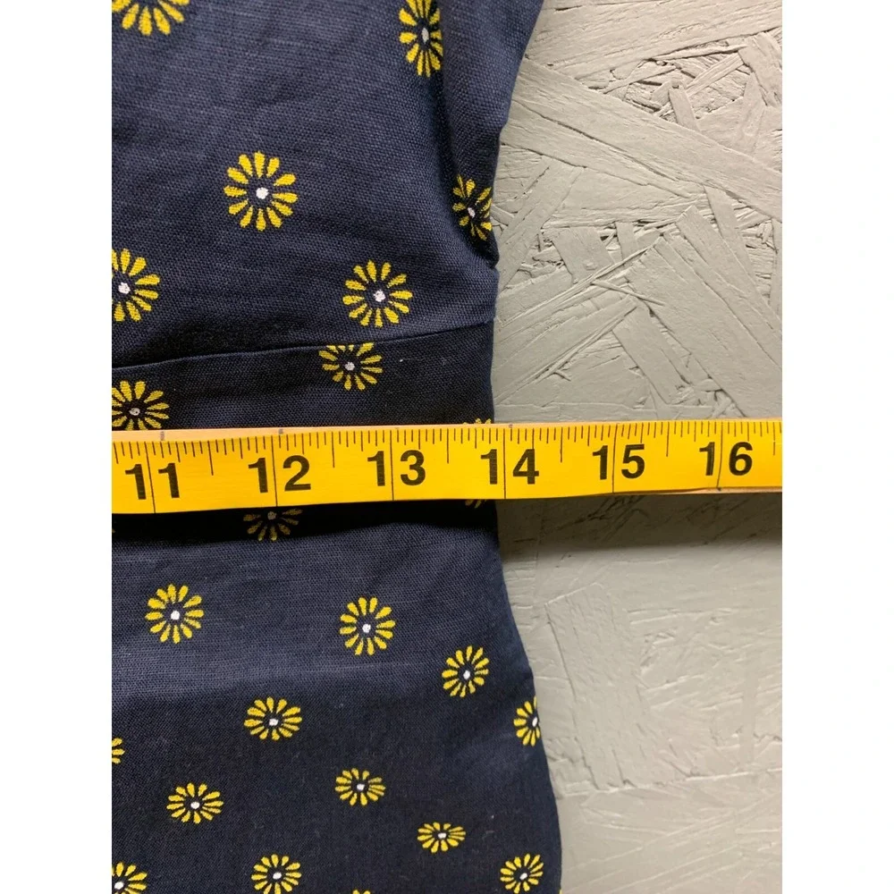 J.Crew Floral Button Front Dress Womens 0 Blue Sleeveless Summer Preppy NWT